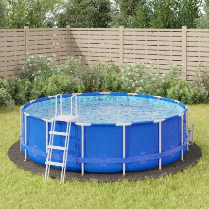 vidaXL Bassengduk lysegrå Ø428 cm polyester geotekstil