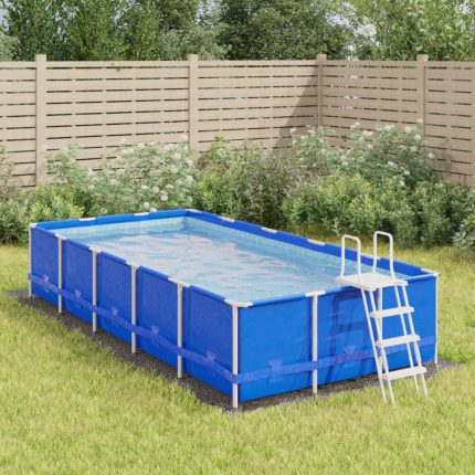 vidaXL Bassengduk lysegrå 500×250 cm polyester geotekstil