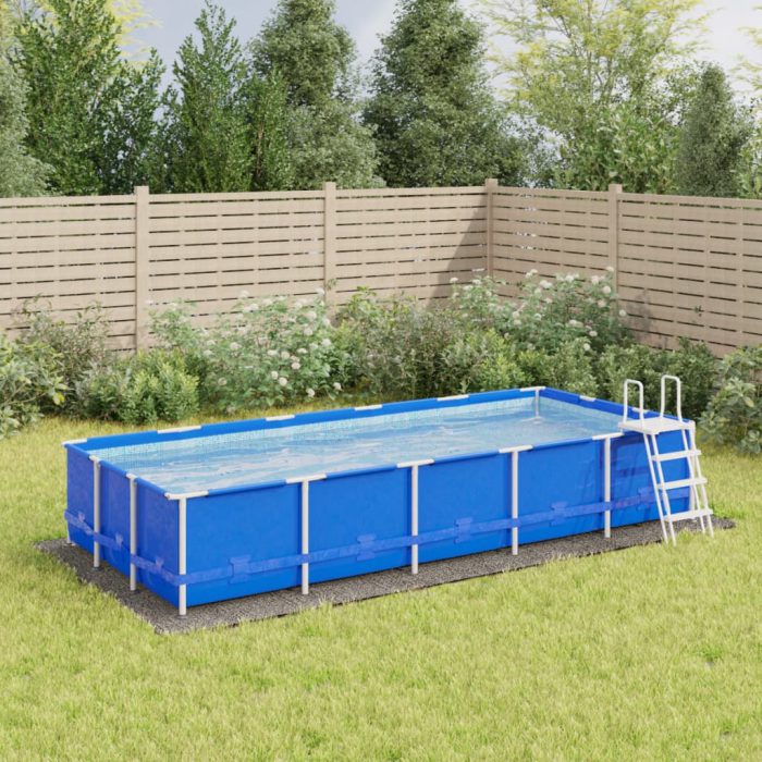 vidaXL Bassengduk lysegrå 550×280 cm polyester geotekstil