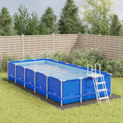 vidaXL Bassengduk lysegrå 750×370 cm polyester geotekstil