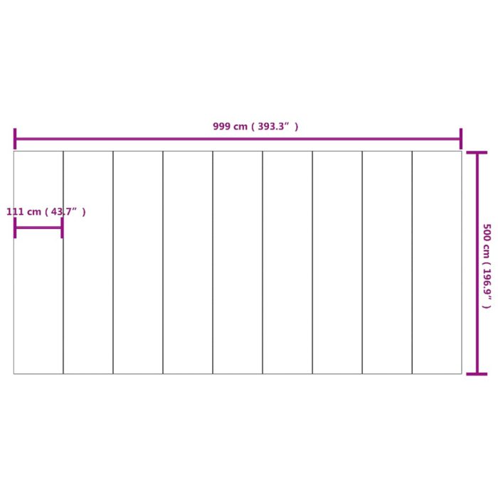 vidaXL Bassengduk lysegrå 999×500 cm polyester geotekstil