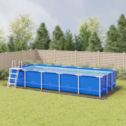 vidaXL Bassengduk lysegrå 999×500 cm polyester geotekstil