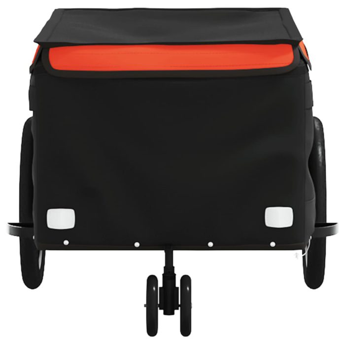 vidaXL Sykkelvogn svart og oransje 30 kg jern