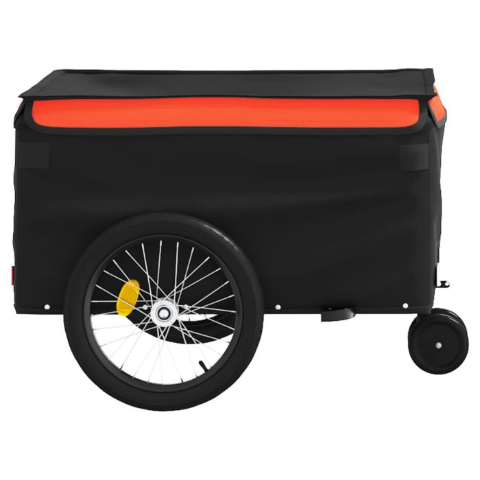 vidaXL Sykkelvogn svart og oransje 30 kg jern