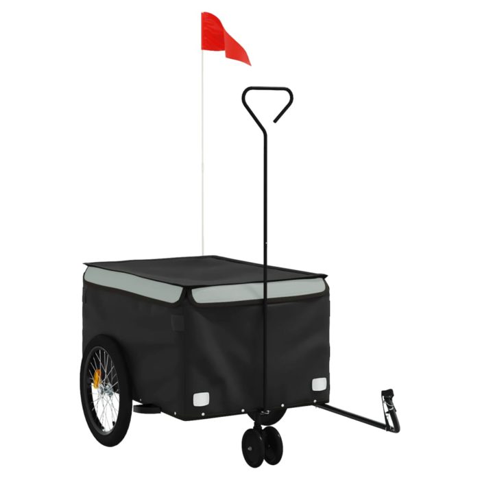 vidaXL Sykkelvogn svart og grå 30 kg jern