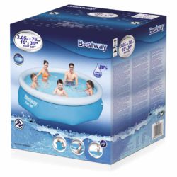 Bestway Oppblåsbart svømmebasseng Fast Set rundt 305×76 cm 57266
