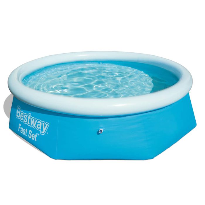 Bestway Oppblåsbart svømmebasseng Fast Set rundt 244×66 cm 57265