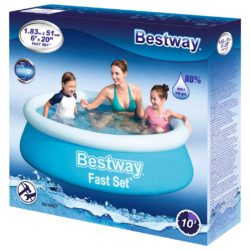 Bestway Oppblåsbart basseng Fast Set rundt 183×51 cm blå