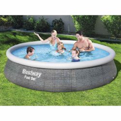 Bestway Oppblåsbart basseng Fast Set med pumpe 396×84 cm