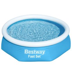 Bestway Oppblåsbart svømmebasseng Fast Set rundt 244×66 cm 57265