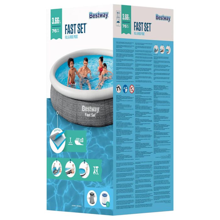 Bestway Svømmebassengsett rundt 366×76 cm