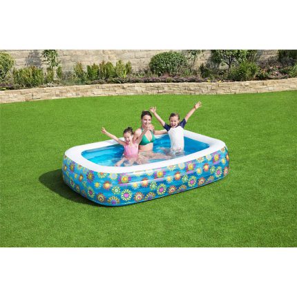 Bestway Oppblåsbart barnebasseng blå 229x152x56 cm