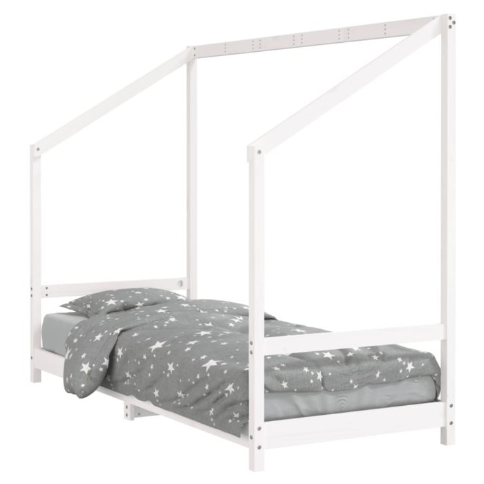 vidaXL Barnesengeramme hvit 80×200 cm heltre furu