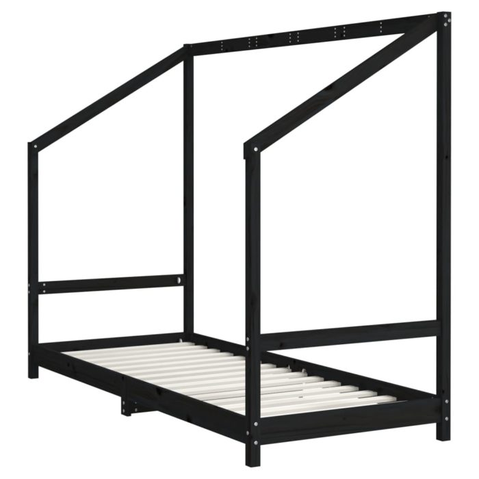 vidaXL Barnesengeramme svart 80×200 cm heltre furu