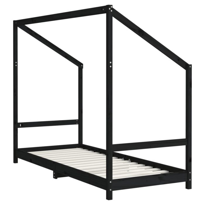 vidaXL Barnesengeramme svart 80×200 cm heltre furu