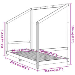 vidaXL Barnesengeramme 90×200 cm heltre furu