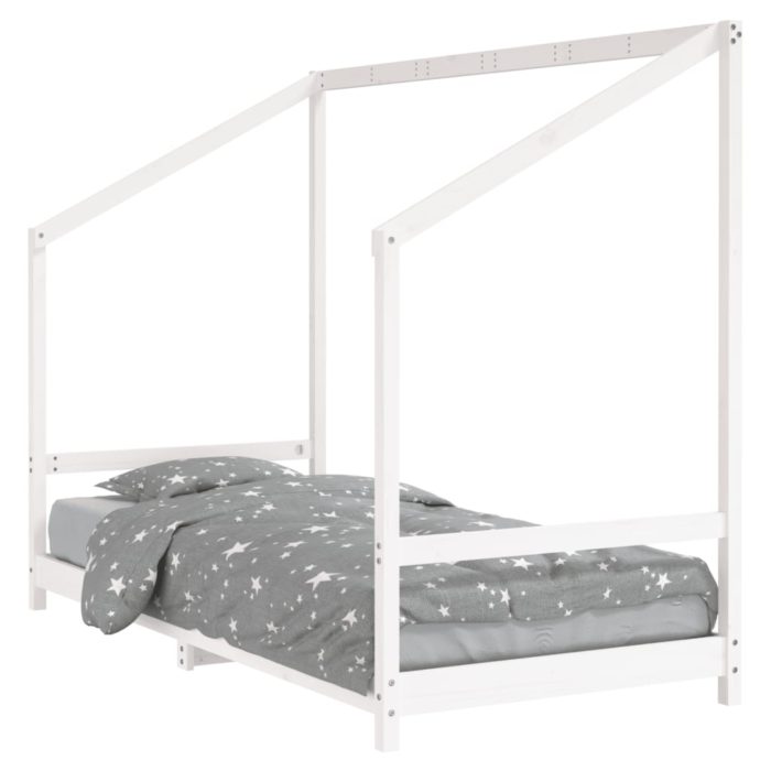 vidaXL Barnesengeramme hvit 90×200 cm heltre furu