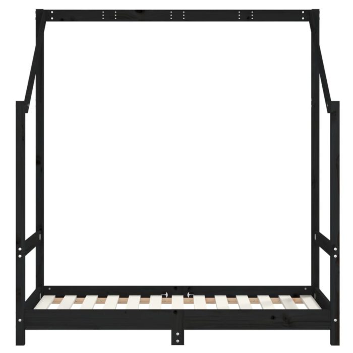 vidaXL Barnesengeramme svart 70×140 cm heltre furu