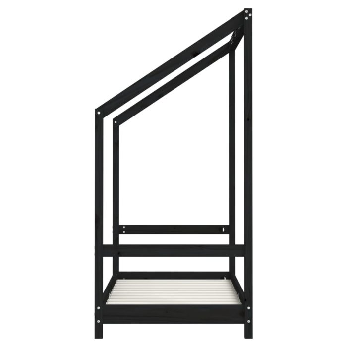 vidaXL Barnesengeramme svart 70×140 cm heltre furu