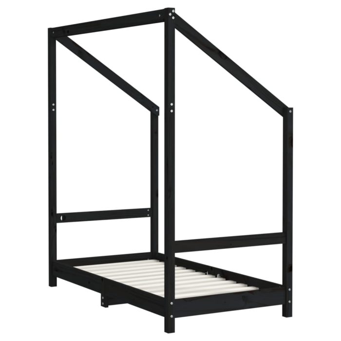 vidaXL Barnesengeramme svart 70×140 cm heltre furu