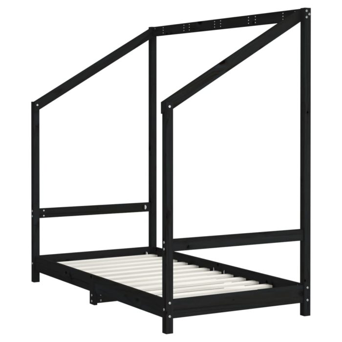 vidaXL Barnesengeramme svart 80×160 cm heltre furu