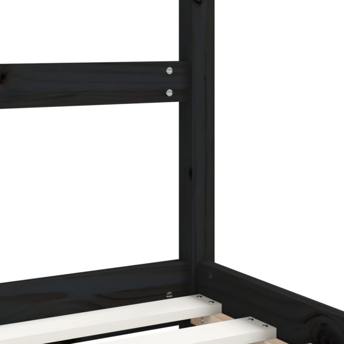 vidaXL Barnesengeramme svart 80×160 cm heltre furu