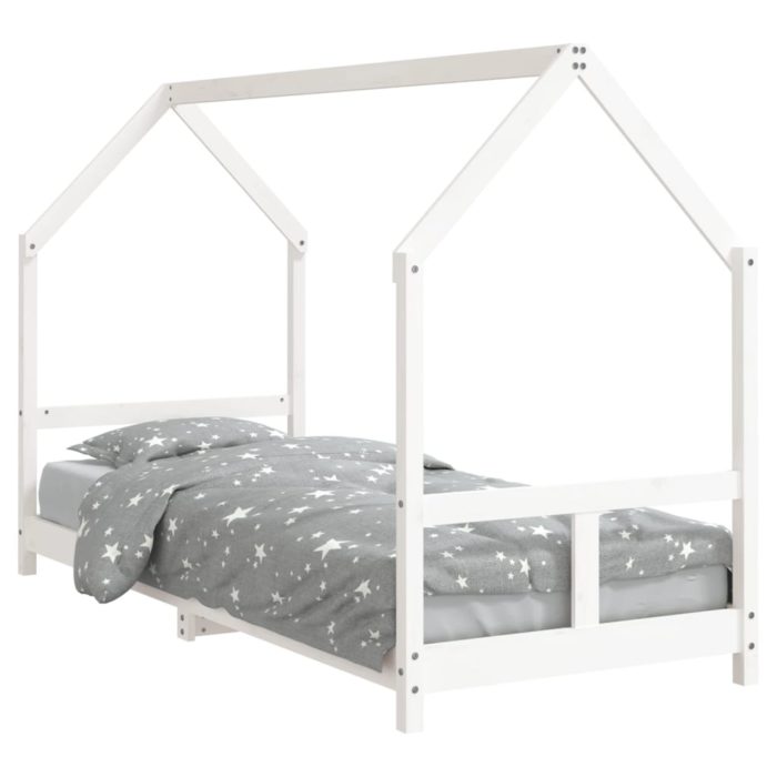 vidaXL Barnesengeramme hvit 80×200 cm heltre furu
