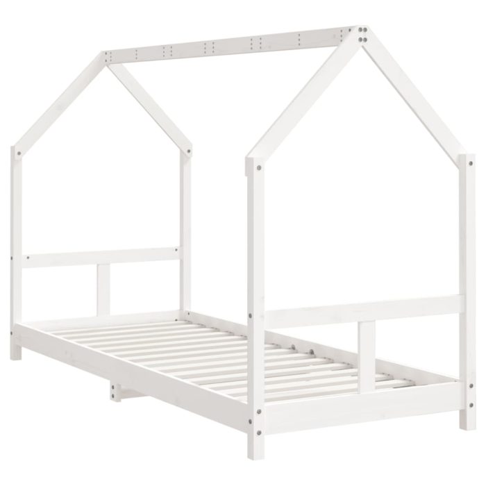vidaXL Barnesengeramme hvit 80×200 cm heltre furu