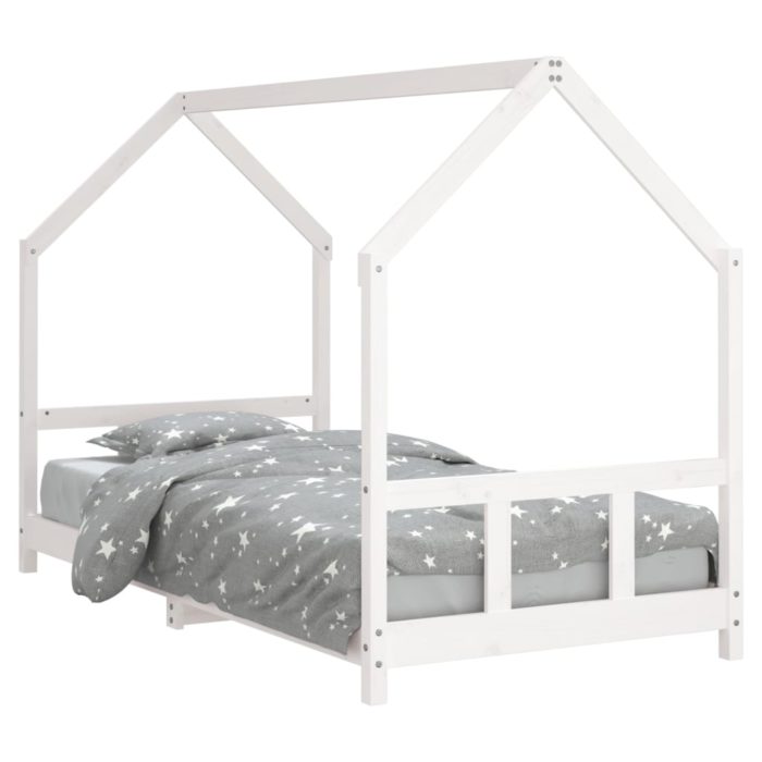 vidaXL Barnesengeramme hvit 90×200 cm heltre furu