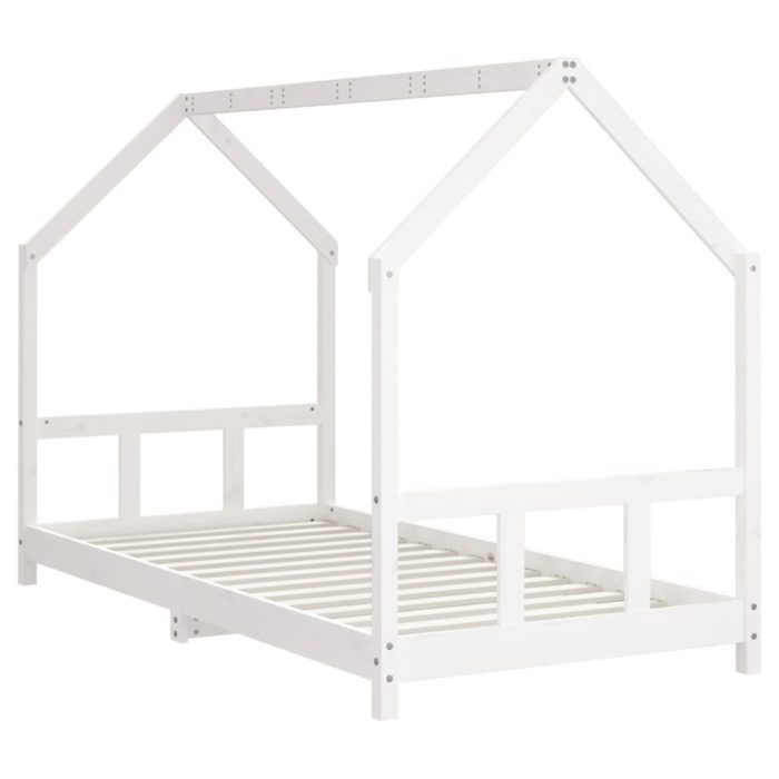 vidaXL Barnesengeramme hvit 90×200 cm heltre furu