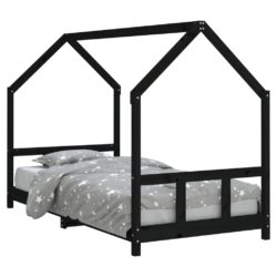 vidaXL Barnesengeramme svart 90×200 cm heltre furu