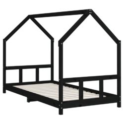 vidaXL Barnesengeramme svart 90×200 cm heltre furu