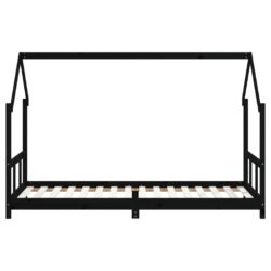 vidaXL Barnesengeramme svart 90×200 cm heltre furu