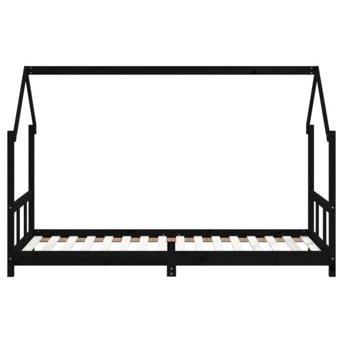 vidaXL Barnesengeramme svart 90×200 cm heltre furu