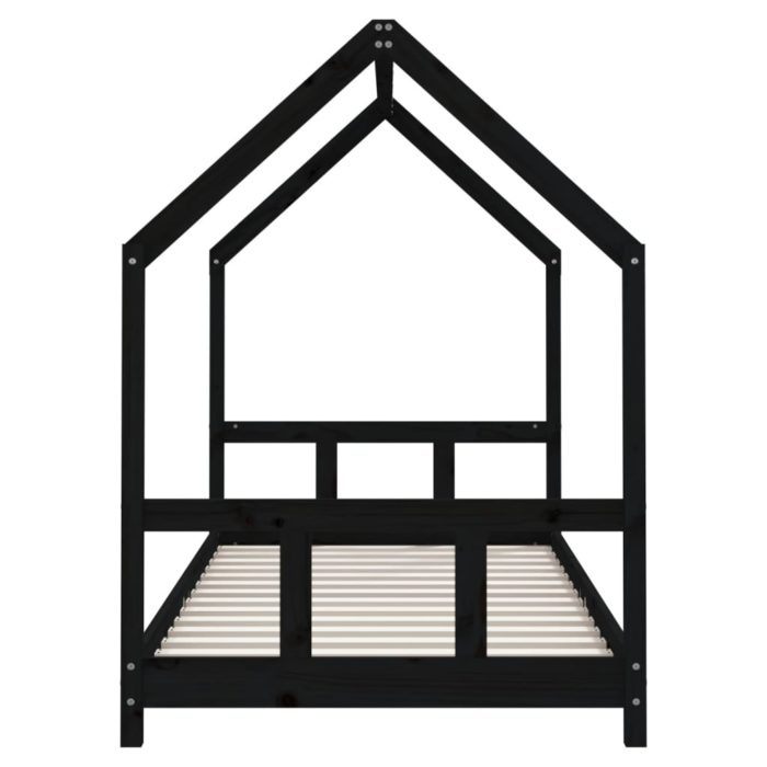 vidaXL Barnesengeramme svart 90×200 cm heltre furu