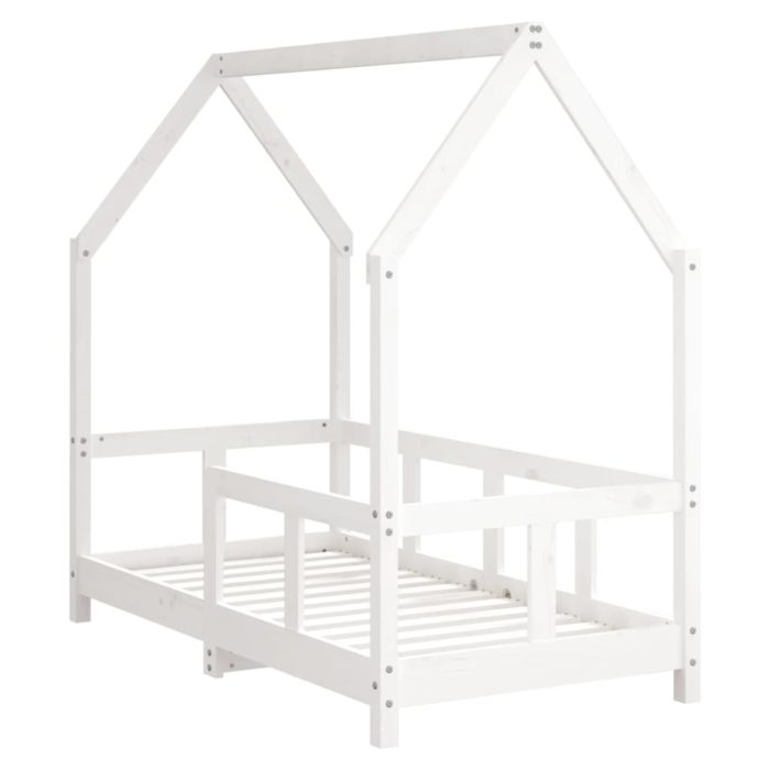 vidaXL Barnesengeramme hvit 70×140 cm heltre furu