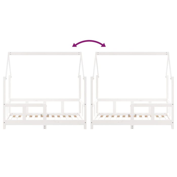vidaXL Barnesengeramme hvit 70×140 cm heltre furu