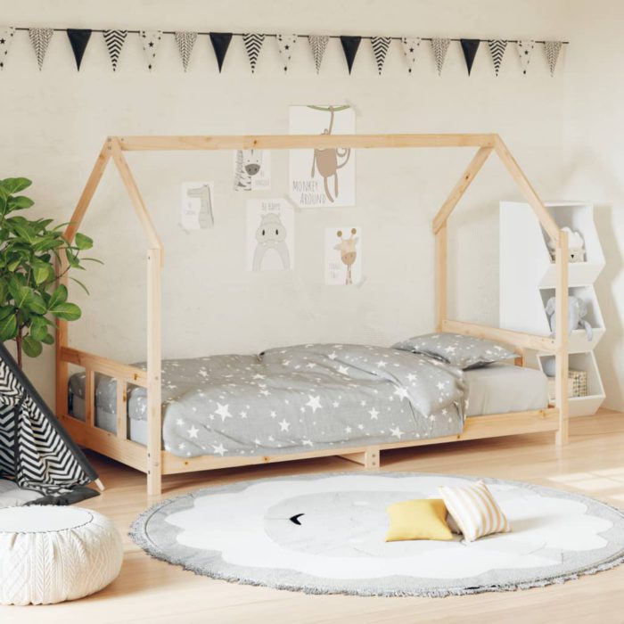 vidaXL Barnesengeramme 90×190 cm heltre furu