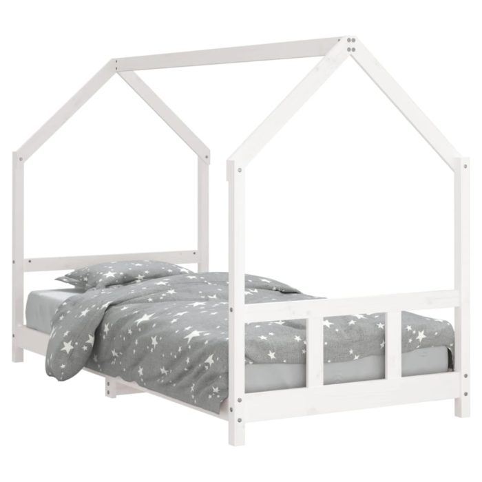 vidaXL Barnesengeramme hvit 90×190 cm heltre furu