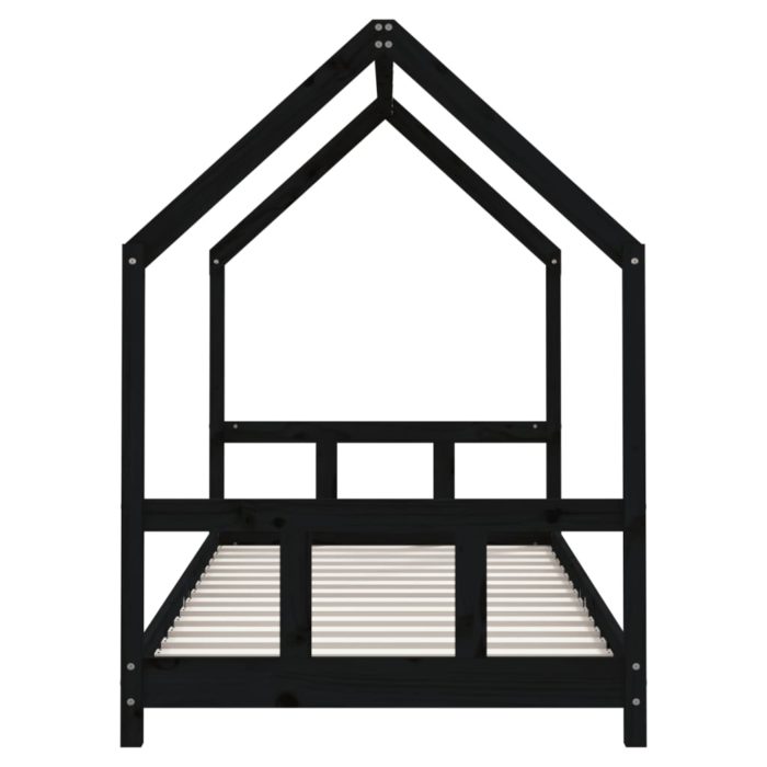vidaXL Barnesengeramme svart 90×190 cm heltre furu