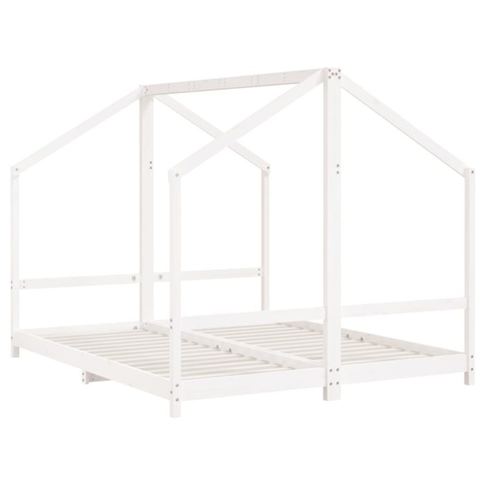 vidaXL Barnesengeramme hvit 2x(80×200) cm heltre furu