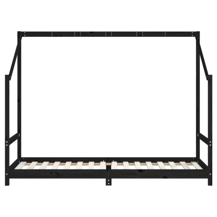 vidaXL Barnesengeramme svart 2x(80×200) cm heltre furu