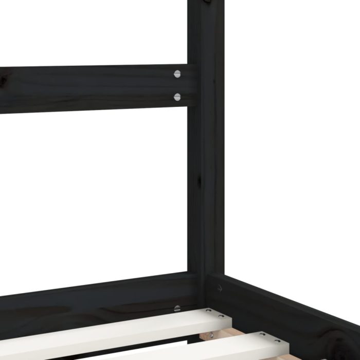 vidaXL Barnesengeramme svart 2x(80×200) cm heltre furu