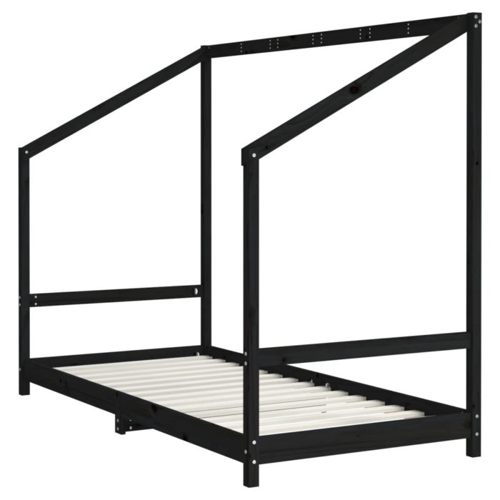 vidaXL Barnesengeramme svart 2x(90×200) cm heltre furu