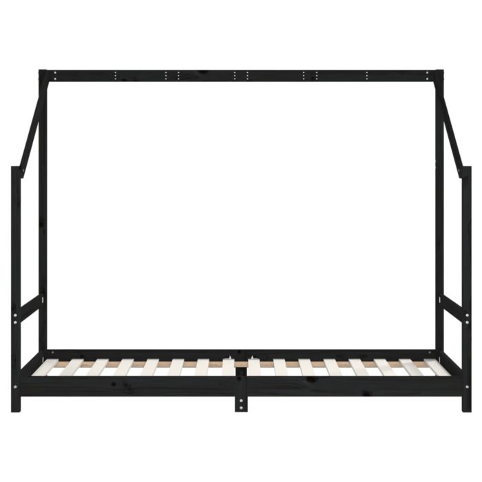vidaXL Barnesengeramme svart 2x(90×200) cm heltre furu
