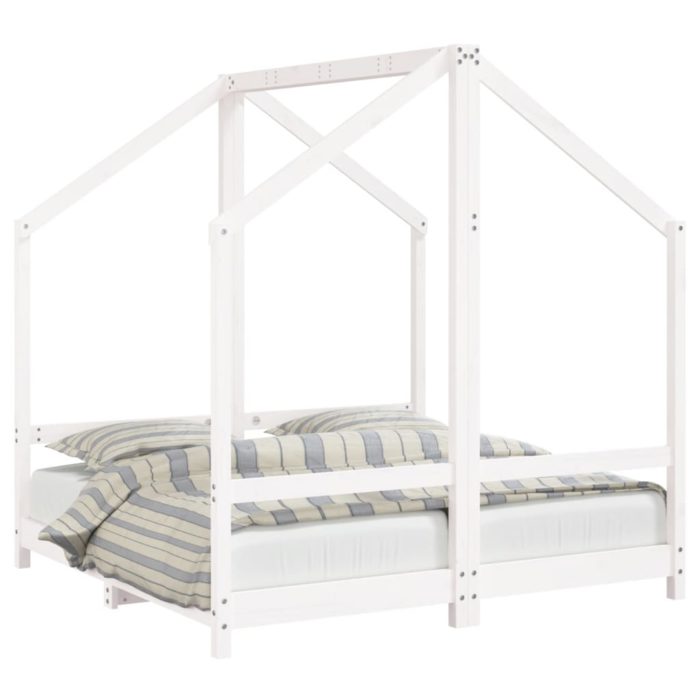 vidaXL Barnesengeramme hvit 2x(70×140) cm heltre furu