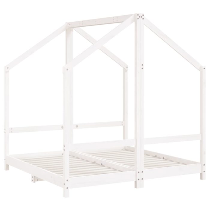vidaXL Barnesengeramme hvit 2x(70×140) cm heltre furu