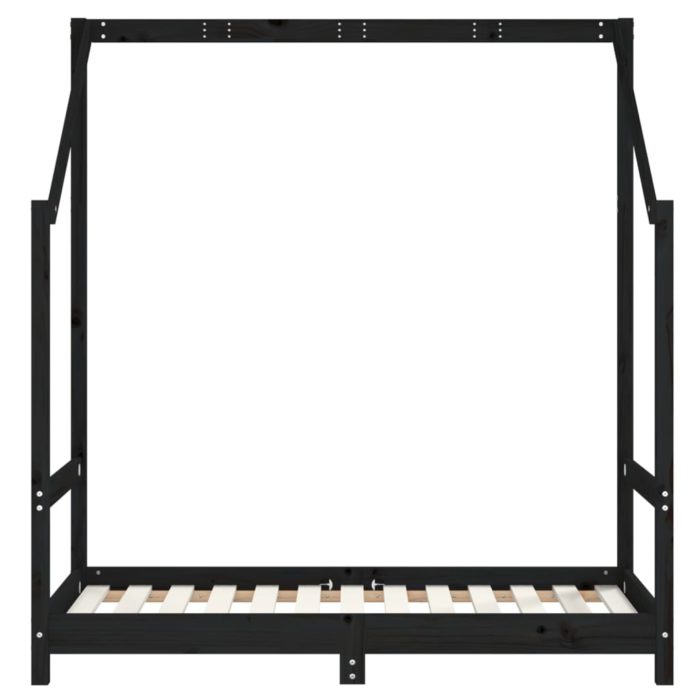 vidaXL Barnesengeramme svart 2x(70×140) cm heltre furu