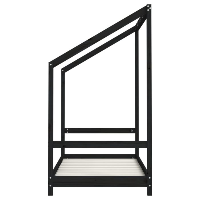 vidaXL Barnesengeramme svart 2x(80×160) cm heltre furu