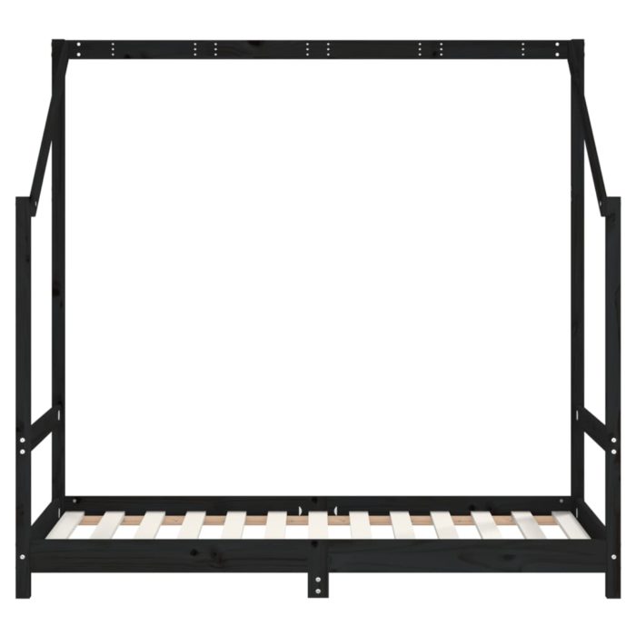 vidaXL Barnesengeramme svart 2x(80×160) cm heltre furu